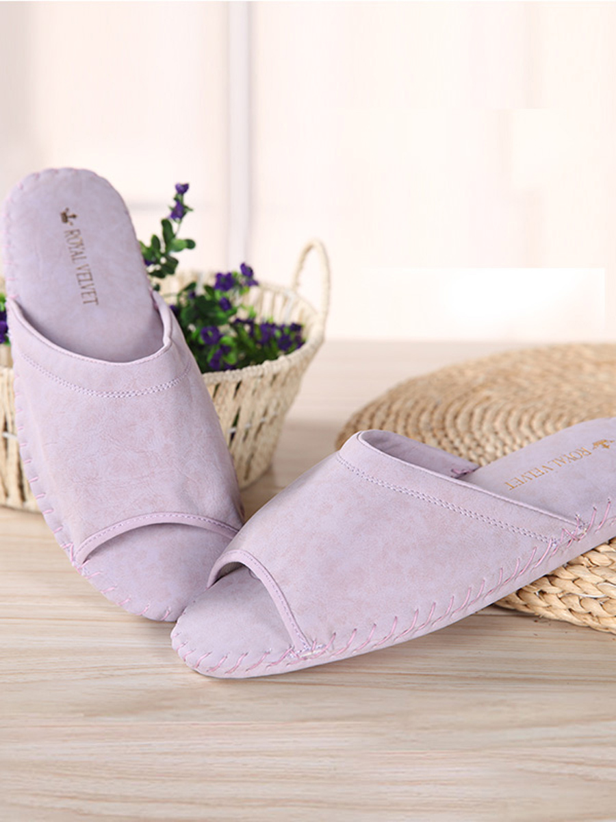 ROYAL VELVET 紫色潮流家居皮拖鞋女款