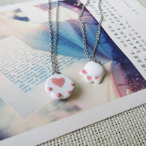 Bear Palm Lock Bone Chain Woman Brief South Korea Necklace Accessories Short student Gift Jingdezhen Ceramic ornament