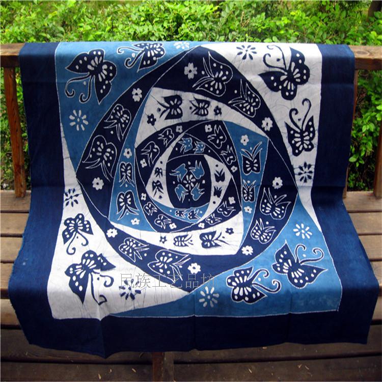 Wax Dyeing Square table cloth Anshun batik hanging cloth Home Decoration Guizhou Wax Dyeing Monolayer Wall-mounted Painting Hanging Cloth