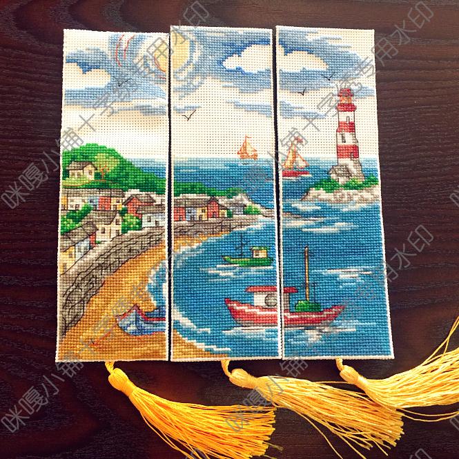 3 pieces Mimi cross embroidered bifacial embroidered bookmarking convenience with cartoon bookmarking poo sea view full set of 3 pieces