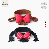 Newborn baby fontanelle hair band Korean baby girl princess girl 0-3-6-12 months 1 year old wig headgear