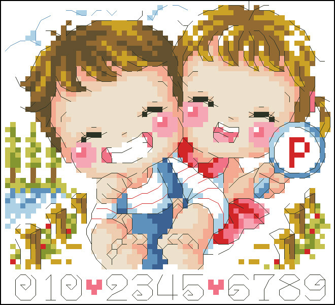 Cross-stitch electronic drawing 4025 SO-4119 Pillow drawing 64W*59H16 color XSD source file