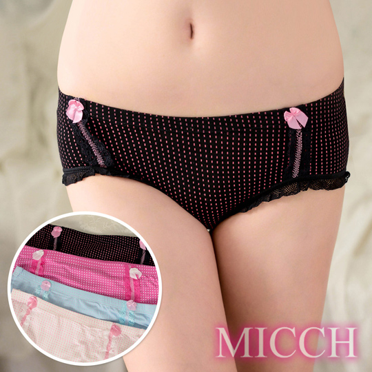 台湾官网直邮进口MICCH 奇异点线 棉感中腰三角内裤