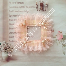  High-end European pastoral style pink fabric lace yarn pearl switch stickers closed fire stickers non-standard can be customized