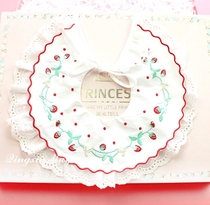 Spring and summer heavy industry exquisite embroidery Cute female baby cotton cloth bib lace embroidery baby beautiful thin saliva towel