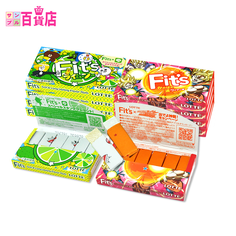 日本直邮 乐天LOTTE Fit's口香糖组合（龙珠5盒+ 酸橙柠檬味5盒）