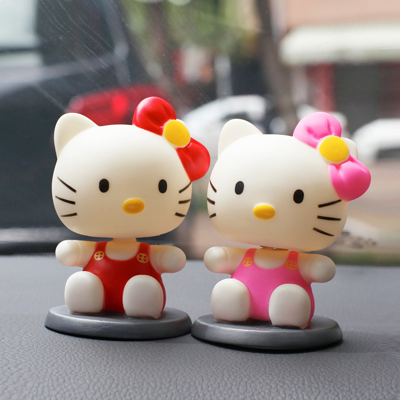 宝马迷你mini hello kitty汽车内饰卡通可爱玩偶摇头公仔摆件饰品