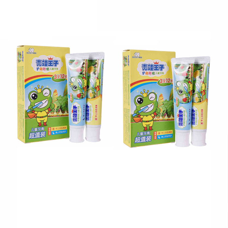 青蛙王子 3-12岁儿童护龈防蛀牙膏早晚超值装50G+50G 2套