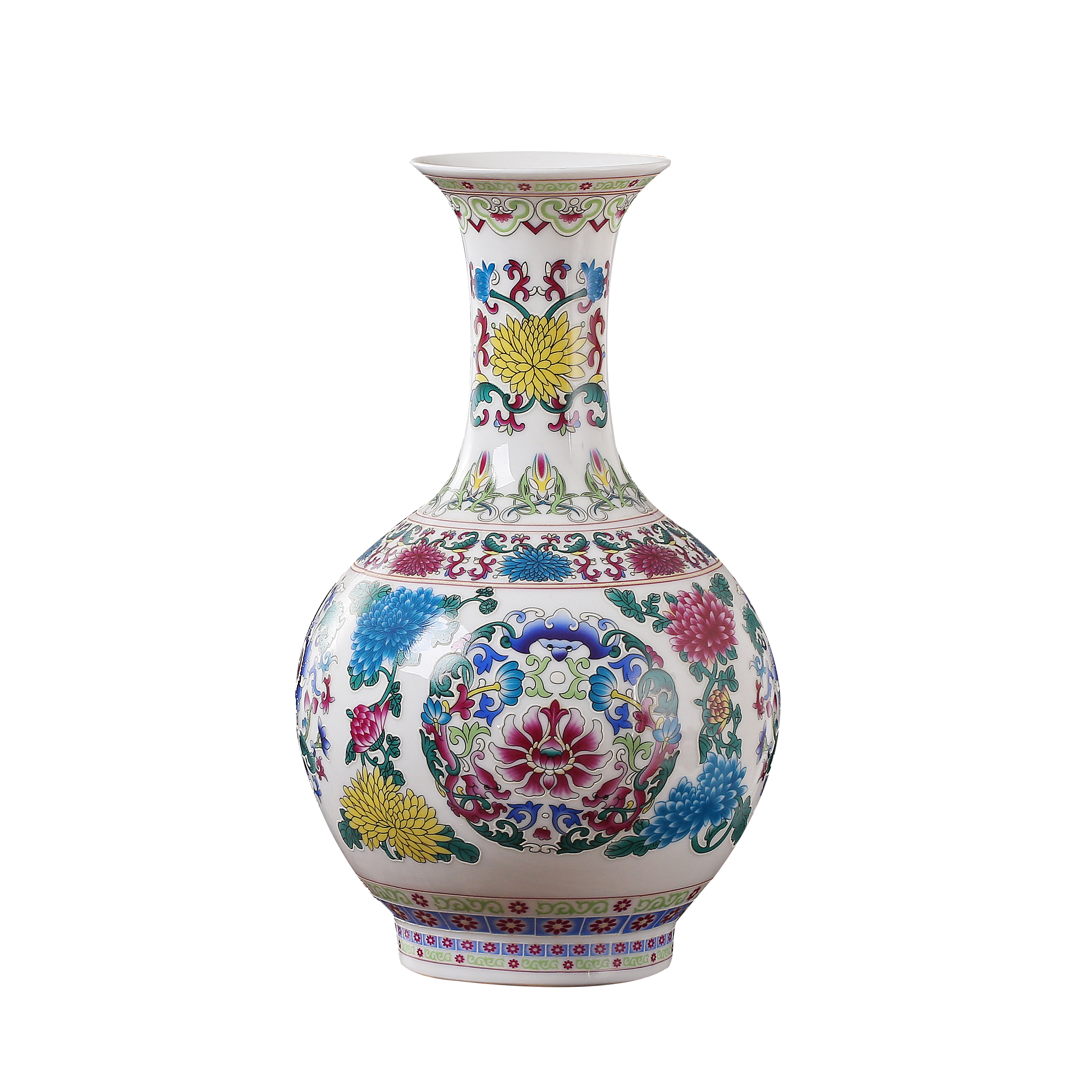 Jingdezhen Ceramic Ware Ivory Thin Tire White Luminous Vase Family Residence Decoration Pint Yfamily Hyun Guan Pendulum