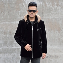 New mink leather Grand coat mens entire mink cap American minke Ferret Fur Fur Coats Male fur coat mens mink mens coat