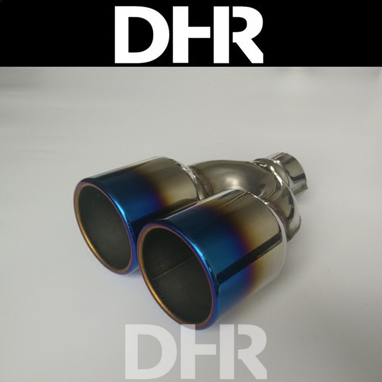 Y8071 welded car retrofitted exhaust pipe tailpipe tailpipe universal tailpipe 89 calibre double-pipe-out-two-edge single layer