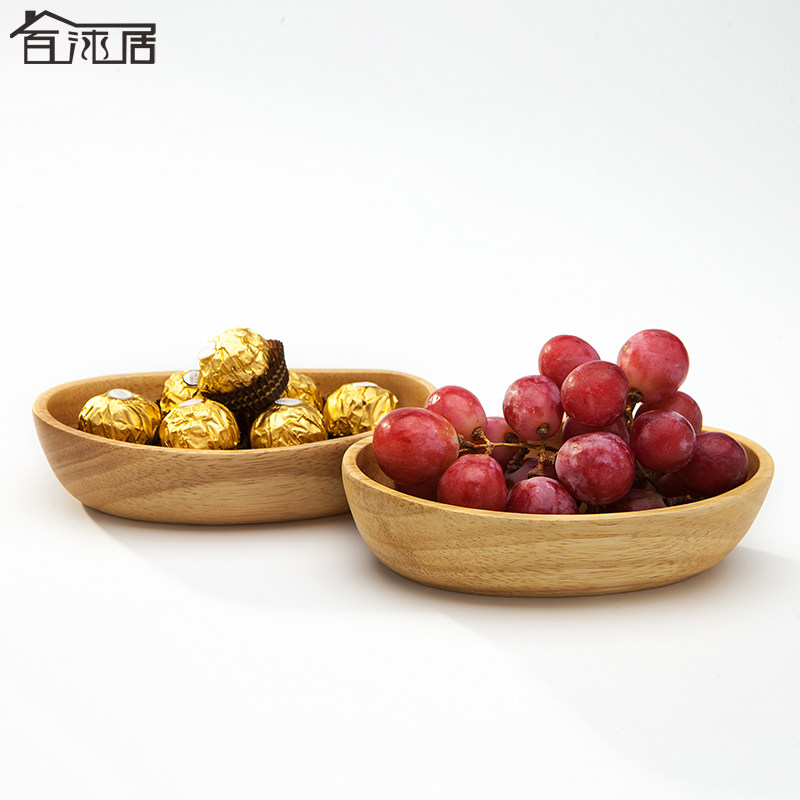 百沐居日式木质点心盘 创意可爱零食盒 椭圆寿司点心托盘儿童餐具