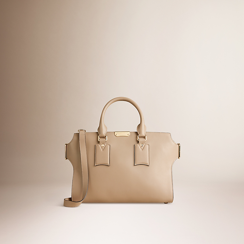 BURBERRY/博柏利中号皮革拼格纹压花裁片克丽芙顿手袋 39913501