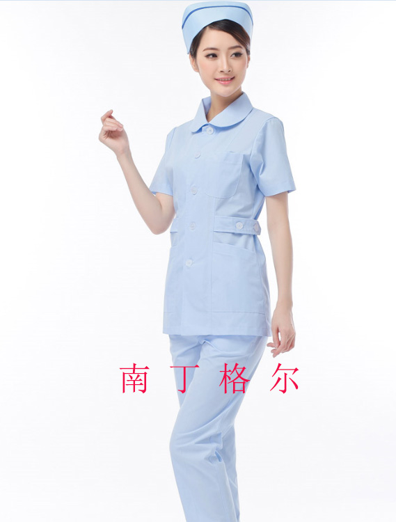 Nightingale Nurse Clothes Summer Dress Short Sleeve White Pink Doctor Clothing White Coat Pharmacy Workwear