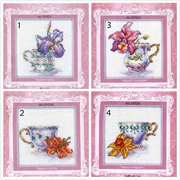 Cầu vồng thêu Quảng trường chính hãng DMC cross stitch từ phù hợp với những mảnh chén trà và hoa RTO - Bộ dụng cụ thêu