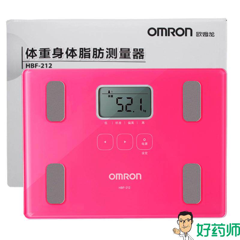 欧姆龙体重秤HBF-212 家用电子称人体秤成人家庭健康称脂肪测量仪