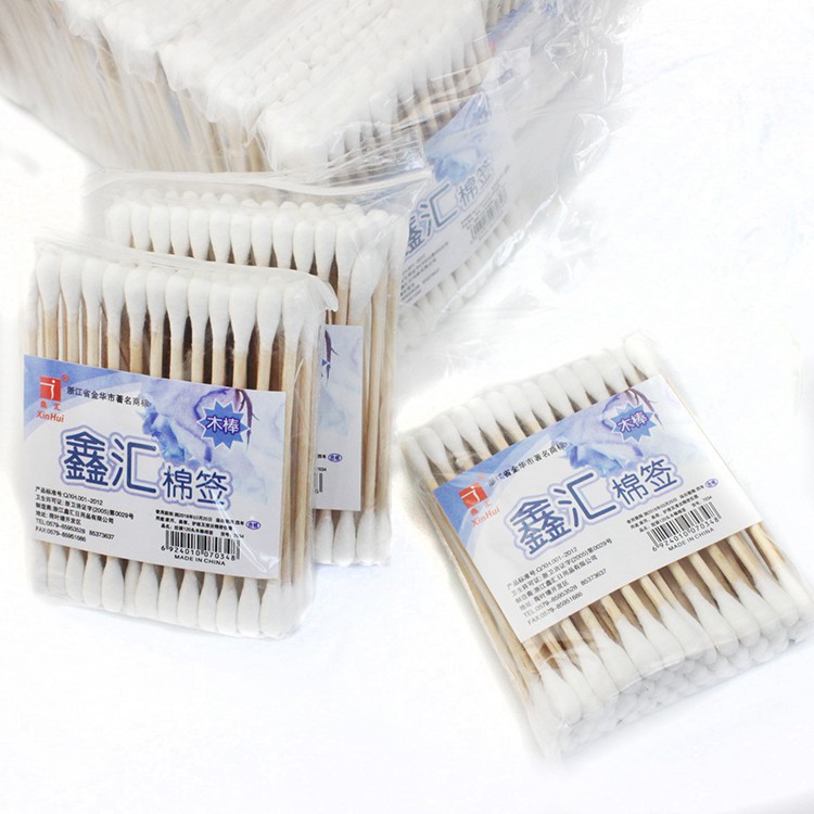 12 small bagels about 700 xin wire cotton stick wood stick cotton stick clean hollowing cotton ear spoons Home Beauty tools