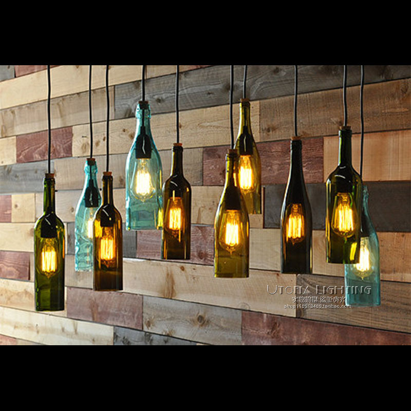 Nordic American Retro Colorful Beer Bottle Chandelier Industrial Style Creative Restaurant Cafe Bar Table Decorative Light Nordic American Retro Colorful Beer Bottle Chandelier Industrial Style Creative Restaurant Cafe Bar Table Decorative Light