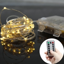 LED color light flash light string light starry festival wedding decoration outdoor remote control waterproof battery box copper wire light string