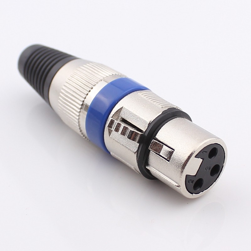 Full Metal Triple Core Canon Head Mother 3 Core Blue Ring Camnon Head Connector Microphone Plug 3 Core Camnon