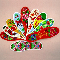  Embroidery insole cross-stitch embroidery pure cotton pinhole precision printing deodorant mens and womens insole festive full embroidery 6 layers