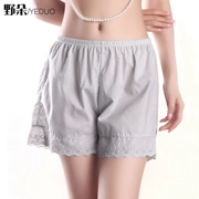 Quần lửng màu cotton mặc an toàn quần nữ mùa hè XL ren chống sáng cơ sở quần short phần mỏng - Quần tây thường