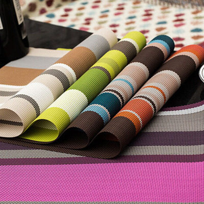A1562 Euro-style tasteless and fresh PVC waterproof insulation cushion tablemat cushion striped table mat 0 08