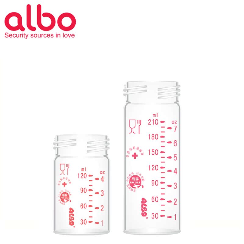 ALBO爱乐宝 玻璃奶瓶内胆 可替换原装瓶身120ml/210ML 型号PJ117