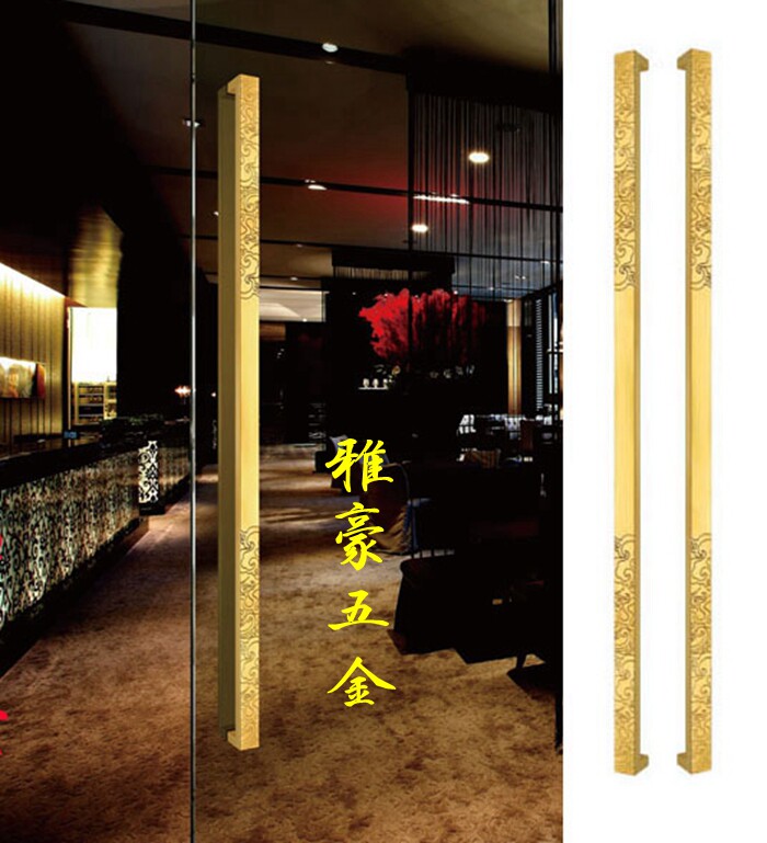 Chinese auspicious cloud door handle stainless steel glass door handle wooden door antique door handle hotel door handle