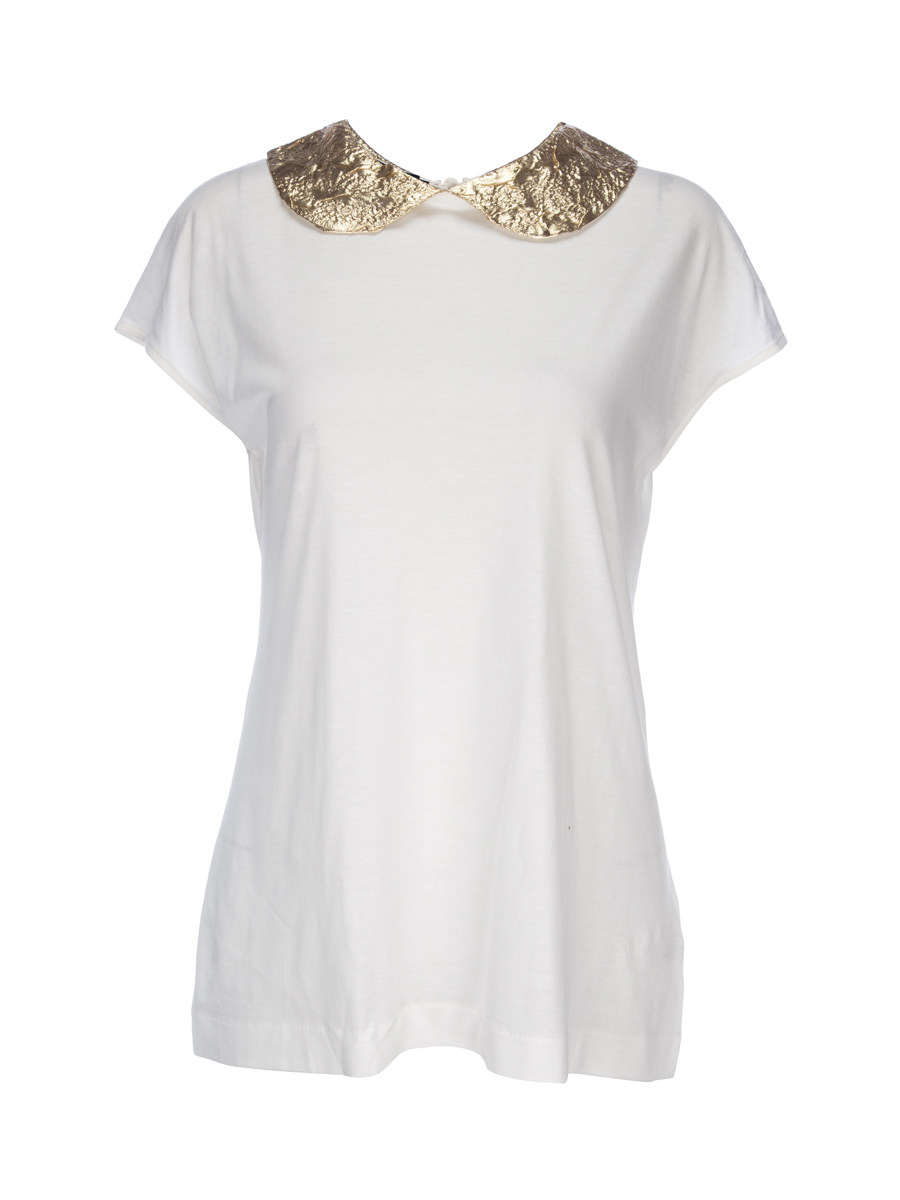 Dolce&Gabbana 白色小圆领休闲T恤