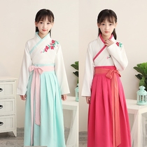 Childrens costume clothing Hanfu Childrens clothing Chinese style Girls Hanfu coat dress Daily performance clothing Spring and autumn suit