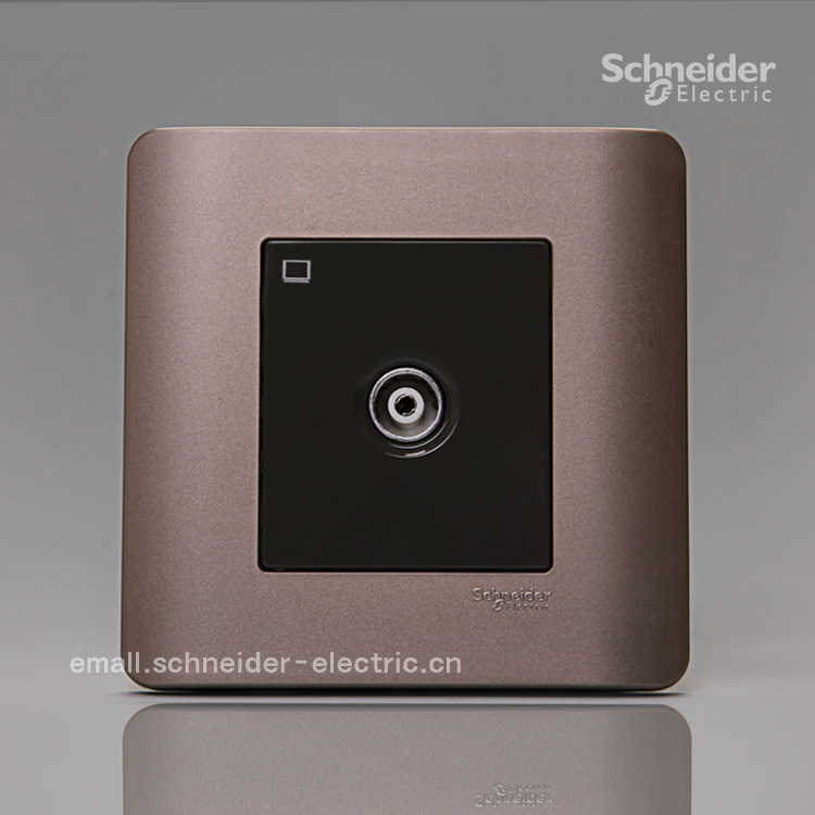 Schneider Qisheng E8000 (style brown) single TV socket with shield cover (with one branch)