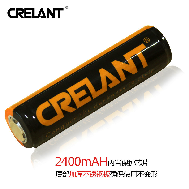 CRELIANT 18650 Flashlight battery foot 2400 mAh large capacity lithium battery Dual MOS Protection Board