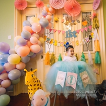 Macaron candy color balloon baby one year old birthday decoration childrens birthday party dress up balloon