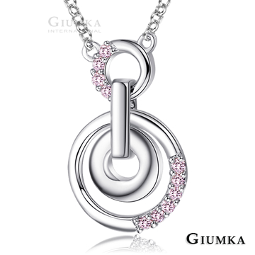 台湾官网直邮进口【GIUMKA】白K饰－复古女郎项炼 T字扣 银色粉锆