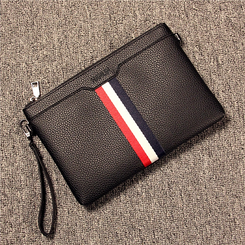 Handbag men's 2018 new Korean version fashion clutch bag trendy stripe envelope clutch bag thin casual hand bag