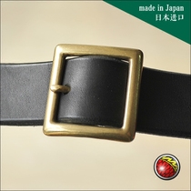 Japan imported pure copper brass Japanese belt belt belt buckle with head pin type Square without coating 30 35 40mm