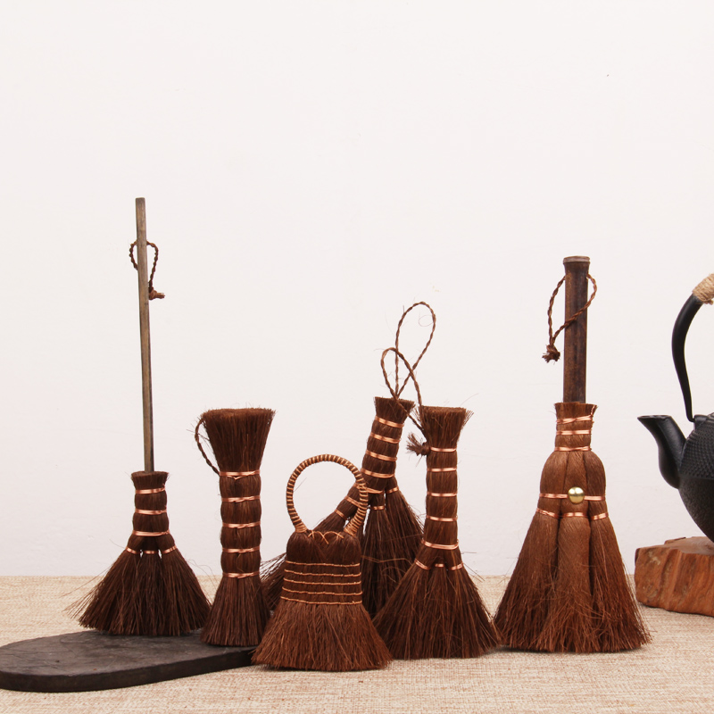 Tea washing zero with tea tray brush Tea table brush Brown hair brush Mounting material Mane brush Tea ceremony accessories Handmade natural