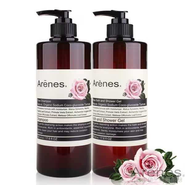 Arenes玫瑰香氛植萃洗沐组(洗发露+沐浴露)台湾官网直邮进口