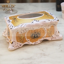 Tissue box ceramic European tissue box ktv table supplies matching tissue box golden paper box