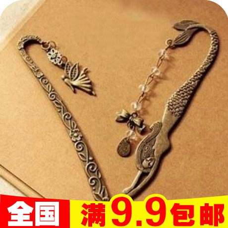 European And European Ornaments Korea Creative Stationery Supplies Wholesale Retro Genie and Mermaid Butterfly knot bookmarking wholesale