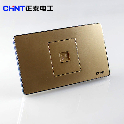 Chint switch socket 118 type NEW5 magic silver series champagne gold NEW5-F203 X four-core telephone socket