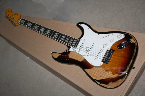 Электрогитара Flyoung STST состаренная, корпус из массива ясеня, цвет заката, накладка грифа из черного дерева с ладами