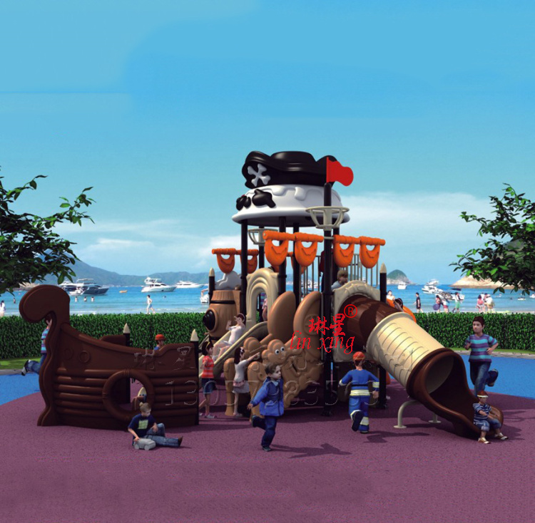 Lensing Large Sea Pirate Ship Slide-Ladder Kindergarten Community Park Leisure Farm Holiday Village Beach Children Pleasure Facilities