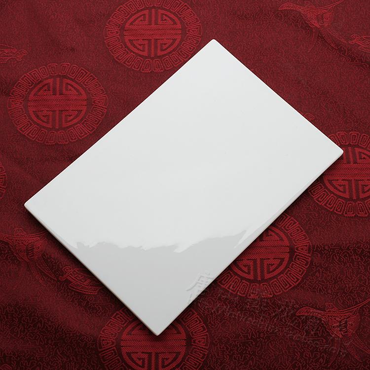 10~16 inch plate Pure white bone ceramic plate rectangular pure plate light transmitted bone ceramic western food plate