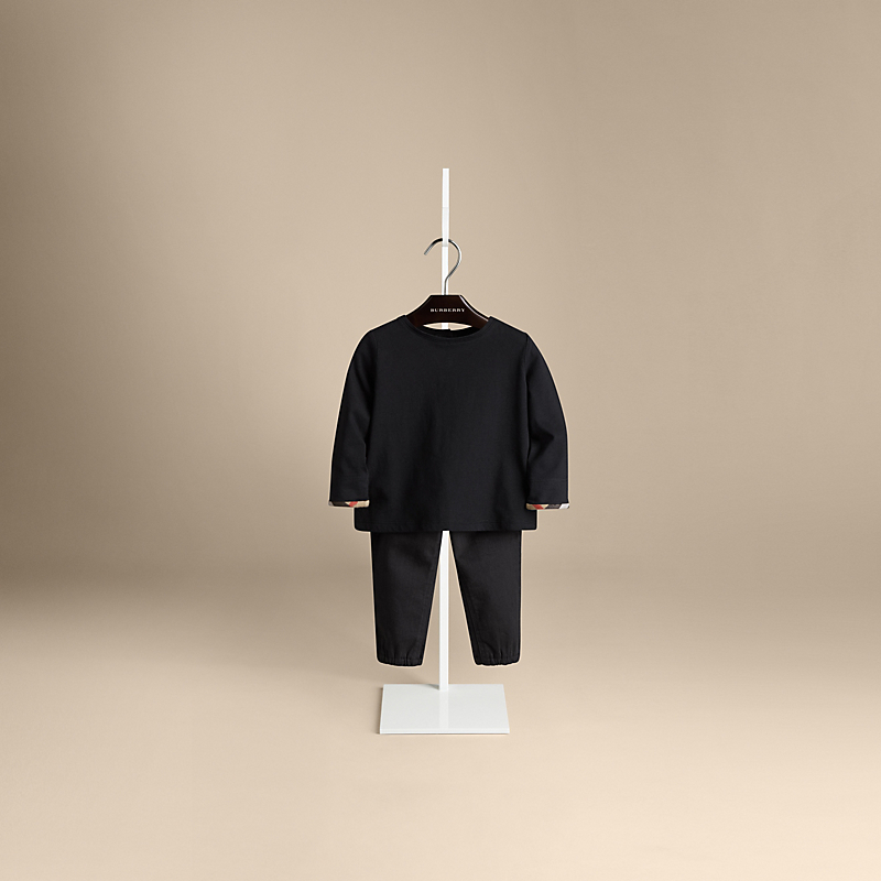 Burberry博柏利 长袖格纹袖口T恤衫 39637131