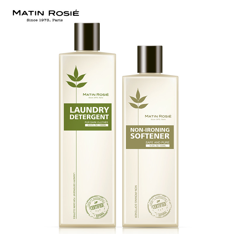 高浓缩深色护色洗衣液1L+500ML免烫柔顺剂