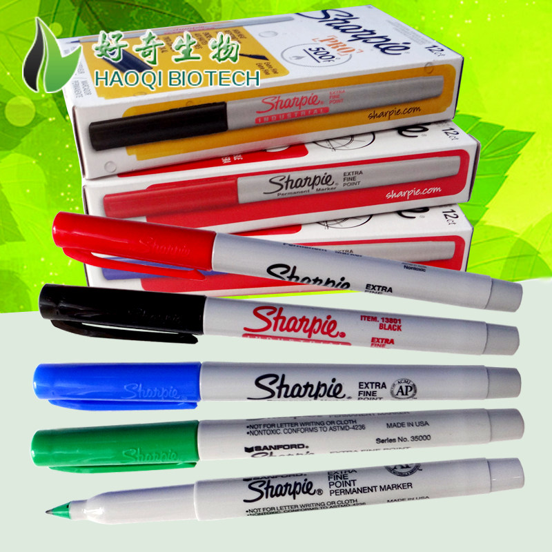 实验耗材美国sharpie 记号笔实验室单头细头记号笔无尘净化笔