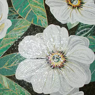 Green Camellia) Japanese home creative elegant fresh rural home decoration European decorative mural art background wall