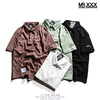 Nhật Bản phong cách Hồng Kông nhỏ thêu áo polo hoang dã nam phiên bản Hàn Quốc của xu hướng giản dị hè hè tay ngắn học sinh t shirt polo